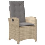 vidaXL Ensemble de salle à manger de jardin de 7 pièces avec coussins beige en rattan synthétique