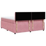 vidaXL Sommier à lattes de lit avec matelas Rose 200x200 cm Velours