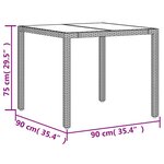 vidaXL Ensemble à manger de jardin avec coussins 3 Pièces rotin et verre