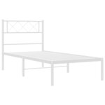 vidaXL Cadre de lit métal sans matelas avec tête de lit blanc 80x200cm