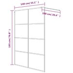 vidaXL Paroi de douche Argenté 140x195 cm Verre ESG transparent