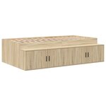 vidaXL Cadre de lit de rangement Chêne Sonoma 100x200 cm