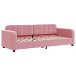 vidaXL Lit de jour avec gigogne et tiroirs sans matelas rose 80x200 cm