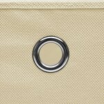 vidaXL Boîtes de rangement à couvercles 4 Pièces Crème 32x32x32 cm Tissu