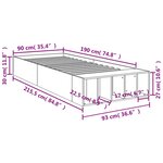 vidaXL Cadre de lit sonoma gris 90x190 cm bois d'ingénierie