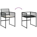 vidaXL Ensemble à manger de jardin coussins 5Pièces noir résine tressée