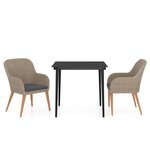 vidaXL Ensemble de salle à manger de jardin avec coussins 3 Pièces Marron