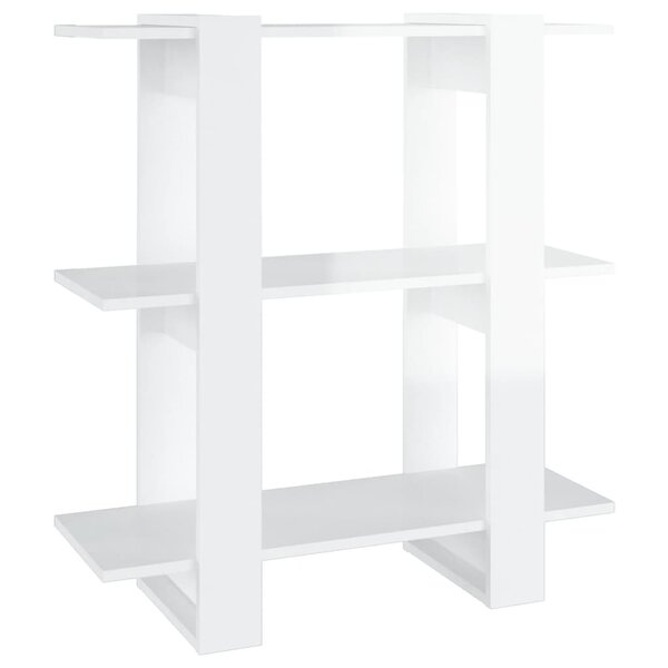 vidaXL Bibliothèque/Séparateur de pièce Blanc brillant 80x30x87 cm
