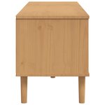 vidaXL Meuble TV SENJA aspect rotin marron 158x40x49cm bois massif pin