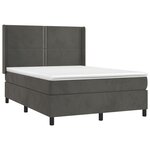 vidaXL Sommier à lattes de lit matelas et LED Gris foncé 140x190 cm