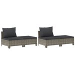Salon de jardin meuble d'extérieur ensemble de mobilier 8 pièces avec coussins gris résine tressée 02_0017620