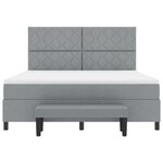 vidaXL Lit à ressorts gris clair avec matelas et banc 180x200 cm Tissu