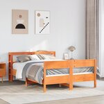 vidaXL Cadre de lit sans matelas cire marron 140x200cm bois pin massif