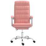 Chaise fauteuil siège pivotante de inclinable de bureau informatique étude similicuir rose 02_0024273