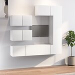 vidaXL Ensemble de meubles TV 6 Pièces Blanc Bois d'ingénierie
