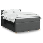 vidaXL Sommier à lattes de lit avec matelas Gris foncé 160x200cm Tissu