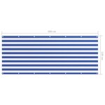 vidaXL Écran de balcon Blanc et bleu 120x300 cm Tissu Oxford