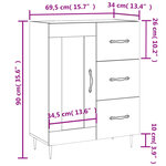 vidaXL Buffet gris béton 69 5x34x90 cm bois d'ingénierie
