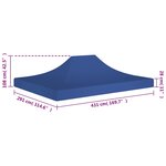 vidaXL Toit de tente de réception 4 5x3 m Bleu 270 g/m²