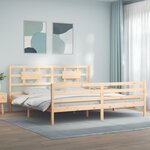 vidaXL Cadre de lit avec tête de lit 200x200 cm bois massif