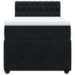vidaXL Sommier à lattes de lit et matelas Noir 80x200 cm Velours