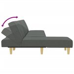 vidaXL Canapé-lit en forme de L gris foncé 255x140x70 cm tissu