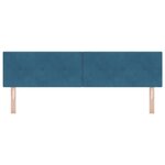 Cabeça de cama LED vidaXL com botões estofados em veludo azul escuro de 90 cm