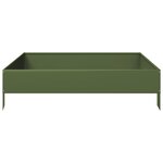 vidaXL Lit surélevé de jardin vert olive 100x100x26 cm acier