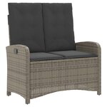 vidaXL Ensemble à manger jardin 4Pièces et coussins Gris Résine tressée