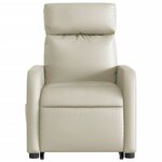 vidaXL Fauteuil inclinable Crème Similicuir