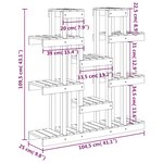 vidaXL Support à plantes Gris 104 5x25x109 5 cm Bois massif de pin