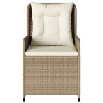 vidaXL Chaises inclinables de jardin lot de 2 beige résine tressée