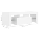 vidaXL Meuble TV avec lumières LED Blanc 120x35x40 cm