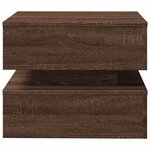 vidaXL Table basse avec lumières LED chêne marron 50x50x40 cm