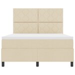 vidaXL Lit à ressorts avec matelas & lumière LED crème 140x200 cm tissu