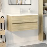 vidaXL Ensemble de meubles de bain 2Pièces céramique et bois d'ingénierie