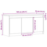 vidaXL Meuble TV avec LED chêne marron 100x34x50 cm bois d'ingénierie