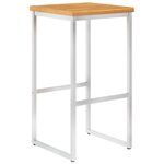 vidaXL Chaises de bar lot de 4 bois d'acacia solide/acier inoxydable