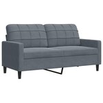 vidaXL Ensemble de canapés 3 Pièces avec coussins Gris foncé Velours