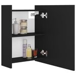 vidaXL Armoire à miroir de salle de bain Noir Bois d’ingénierie