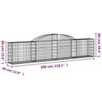 vidaXL Panier de gabions arqué 300x30x60/80 cm Fer galvanisé