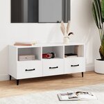 vidaXL Meuble TV Blanc 102x35x50 cm Bois d'ingénierie