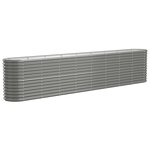 vidaXL Lit surélevé de jardin Acier enduit de poudre 332x40x68 cm gris