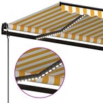 vidaXL Auvent automatique capteur de vent/LED 450x300cm Jaune et blanc