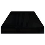 vidaXL Étagère murale flottante 4 Pièces Noir brillant 60x23 5x3 8 cm MDF