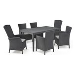 ALLIBERT JARDIN Table 6 personnes Girona Wucker Rond Graphite