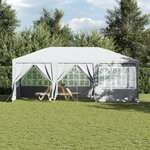 vidaXL Tente de fête avec 10 parois blanches 6x4 m PE