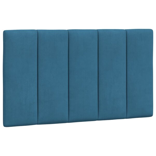 vidaXL Coussin de tête de lit bleu 90 cm velours