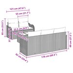 Ensemble de Canapé de Jardin 6 Pièces avec Coussins Gris Rattan Synthétique
