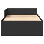 vidaXL Cadre de lit noir 100x200 cm bois d'ingénierie